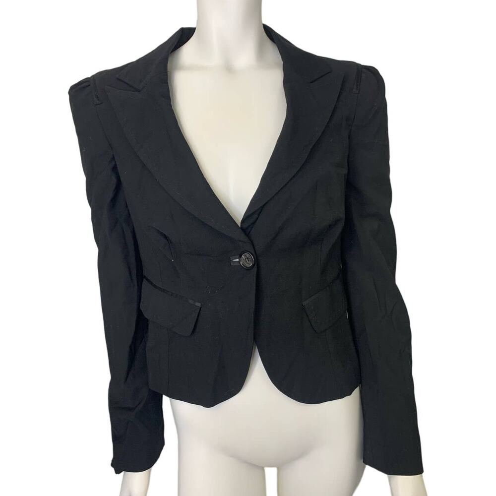 Bebe Black Single Button Cropped Blazer Women’s US 10